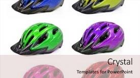  Presentation with country - Colorful PPT layouts enhanced with bicycle cross country plastic helmet backdrop and a lemonade colored foreground