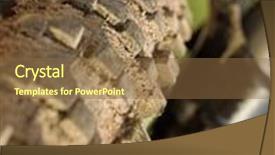  Presentation with tyre - PPT layouts featuring bicycle dirty rubber tyre closeup background and a tawny brown colored foreground