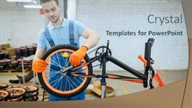  Presentation with factory - Slides enhanced with bicycle-factory-assembly-line-wheel background and a lemonade colored foreground