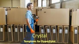  Presentation with checks - Colorful presentation enhanced with bicycle-factory-worker-checks-boxes backdrop and a tawny brown colored foreground