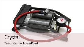  Presentation with pump - Presentation design with bicycle foot pump inflator background and a lemonade colored foreground