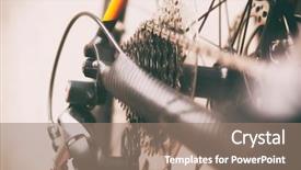  Presentation with road bike - Slide deck enhanced with bicycle gears cassette and chain background and a coral colored foreground