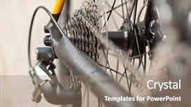  Presentation with road bike - Presentation design featuring bicycle gears cassette and chain background and a gray colored foreground