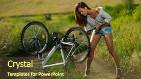  Presentation with tyre - Presentation design consisting of bicycle has flat tyre background and a tawny brown colored foreground