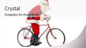  Presentation with white christmas - Colorful presentation design enhanced with bicycle isolated over white background backdrop and a  colored foreground