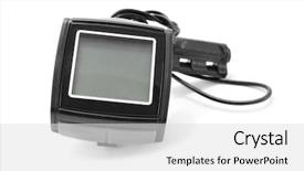  Presentation with bicycle - Theme with bicycle odometer on a white background and a light gray colored foreground