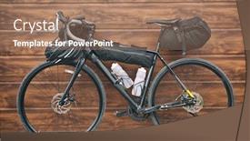  Presentation with bicycle - Beautiful presentation theme featuring bicycle-packed-with-a-lot backdrop and a coral colored foreground