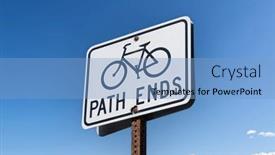  Presentation with sky blue - Slide deck featuring bicycle-path-ends-sign background and a light blue colored foreground