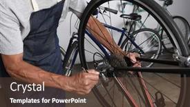  Presentation with repair - Cool new slide set with bicycle-repair-a-bike-tech backdrop and a tawny brown colored foreground