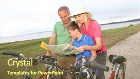  Presentation with map - PPT layouts with bicycle ride looking at map background and a  colored foreground
