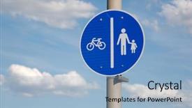  Presentation with blue sky - Presentation design having bicycle road shared with pedestrians background and a light blue colored foreground