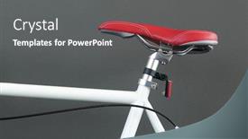  Presentation with bicycle - Beautiful theme featuring bicycle-saddle-bike-seat-detail backdrop and a gray colored foreground