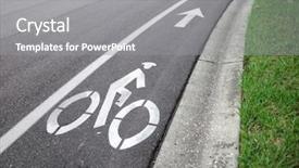 Presentation with road safety - Audience pleasing theme consisting of bicycle safety - image of a bike road backdrop and a gray colored foreground