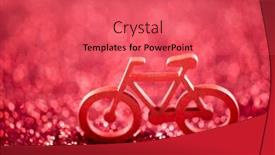  Presentation with glitter - Colorful slide set enhanced with bicycle shape on red glitter background backdrop and a red colored foreground