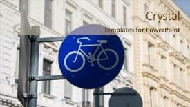  Presentation with bicycle - Slides featuring sports law - bicycle sign on street post background and a lemonade colored foreground