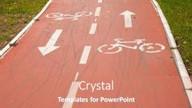  Presentation with bicycle - Beautiful theme featuring bicycle-sign-on-the-bicycle backdrop and a coral colored foreground