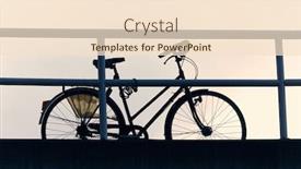  Presentation with city silhouette - Slide deck having river simple - bicycle silhouette parked background and a lemonade colored foreground