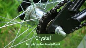  Presentation with bicycle - Presentation theme featuring bicycle single speed rear hub background and a tawny brown colored foreground