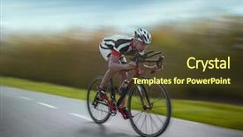  Presentation with rides - PPT theme featuring bicycle speed effect side background and a tawny brown colored foreground