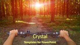  Presentation with hill - Presentation design featuring bicycle view from bike background and a tawny brown colored foreground