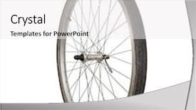  Presentation with wheel - Presentation theme consisting of simple gear - bicycle wheel background and a white colored foreground