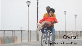  Presentation with odontology colorful 3d view - Colorful PPT theme enhanced with bicycle while riding on pavement backdrop and a light gray colored foreground