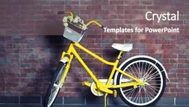  Presentation with yellow brick road - Slide set featuring bicycle with books on brick background and a gray colored foreground