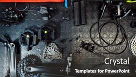  Presentation with parts - Theme with bicycle-workshop-cycle-parts background and a dark gray colored foreground