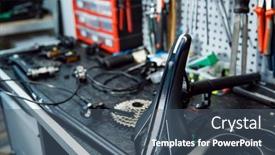  Presentation with bicycle - Beautiful slides featuring bicycle-workshop-new-cycle-parts backdrop and a ocean colored foreground