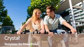  Presentation with summer time - Cool new slide deck with bicycles in their free time backdrop and a coral colored foreground