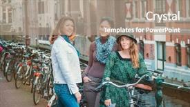  Presentation with canals - Theme with bicycles taking a tour along background and a coral colored foreground