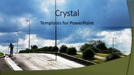  Presentation with asphalt road - Colorful slide deck enhanced with bicyclist on the asphalt road backdrop and a light blue colored foreground