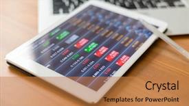  Presentation with market stock market education - Colorful slide deck enhanced with bid - digital stock market chart backdrop and a coral colored foreground