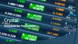  Presentation with online stock market - PPT layouts featuring bid - digital stock market chart background and a ocean colored foreground