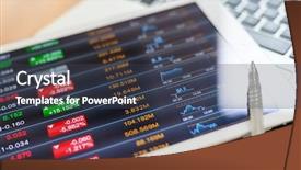  Presentation with stock market - Slide deck consisting of bid - digital stock market listing background and a tawny brown colored foreground