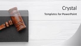  Presentation with gavel - Slides having bid - gavel and book on wooden background and a white colored foreground