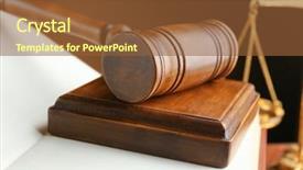  Presentation with gavel - PPT layouts enhanced with bid - gavel on book closeup background and a tawny brown colored foreground
