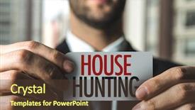  Presentation with hunting - Beautiful slide deck featuring bid - house hunting backdrop and a tawny brown colored foreground