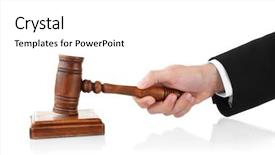  Presentation with bid - Presentation theme having bid - judge's hand holding gavel background and a white colored foreground