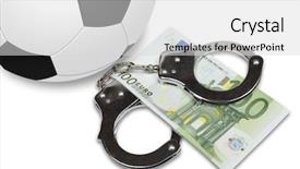  Presentation with bid - Presentation design having bid - soccer ball handcuff and money background and a light gray colored foreground