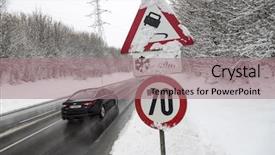  Presentation with bid - Presentation theme with bid - traffic sign and fresh snow background and a coral colored foreground