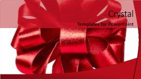  Presentation with bid - Slide deck featuring bid round bow in red background and a crimson colored foreground