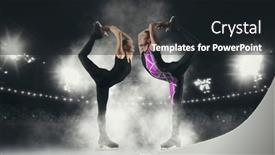  Presentation with figure skating - PPT layouts enhanced with biellmann-spin-couple-figure-skating background and a dark gray colored foreground