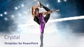  Presentation with figure skating - Slide set with biellmann-spin-man-figure-skating background and a sky blue colored foreground