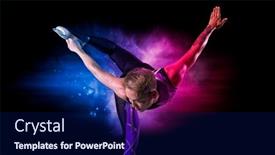  Presentation with figure skating - PPT layouts enhanced with biellmann-spin-man-figure-skating background and a navy blue colored foreground