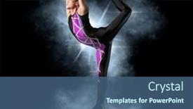  Presentation with figure skating - Presentation theme consisting of biellmann-spin-man-figure-skating background and a ocean colored foreground