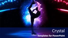  Presentation with figure skating - Cool new slides with biellmann-spin-woman-figure-skating backdrop and a navy blue colored foreground
