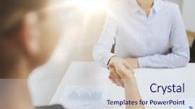  Presentation with hand shake law office - Amazing PPT layouts having bienvenue - business and office concept backdrop and a sky blue colored foreground