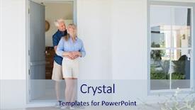  Presentation with man door - Beautiful slide set featuring bienvenue - happy mature couple embracing backdrop and a lemonade colored foreground