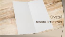  Presentation with wood texture - Presentation theme consisting of bifold white template paper on wood texture background and a lemonade colored foreground